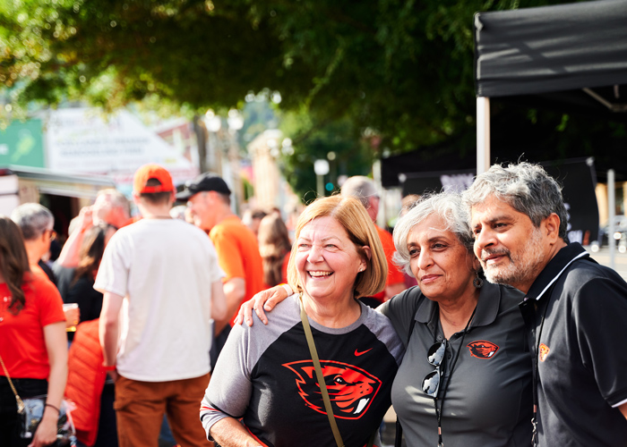 Oregon State’s 16th president Jayathi Y. Murthy at the Portland tailgate