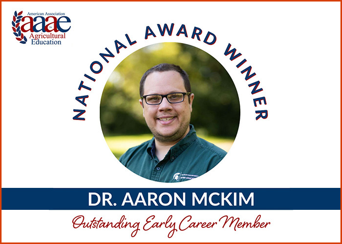 Graphic with photo of Dr. Aaron McKim