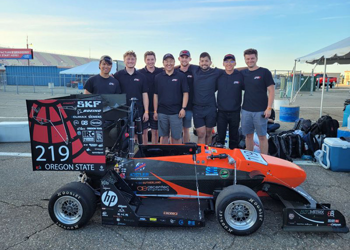 Oregon State’s Global Formula Racing Club  with car